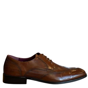 ESCAPE MENS BROGUE LACE SHOE - MAHOGANY